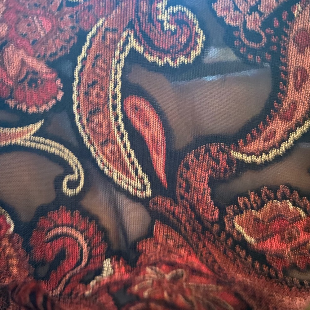Vintage 90s Lane Bryant Red and Purple Paisley Wrap Style Blouse 18/20 - Picture 6 of 6
